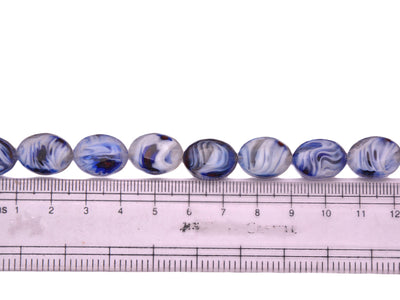 White Dark Blue Double Tone Designer Glass Beads