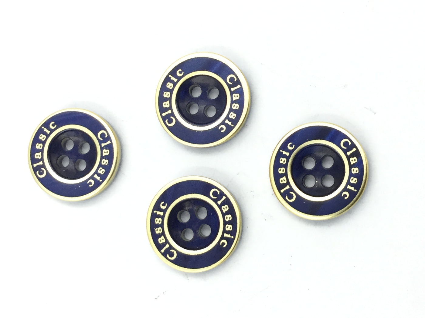 Blue 4 hole plastic buttons