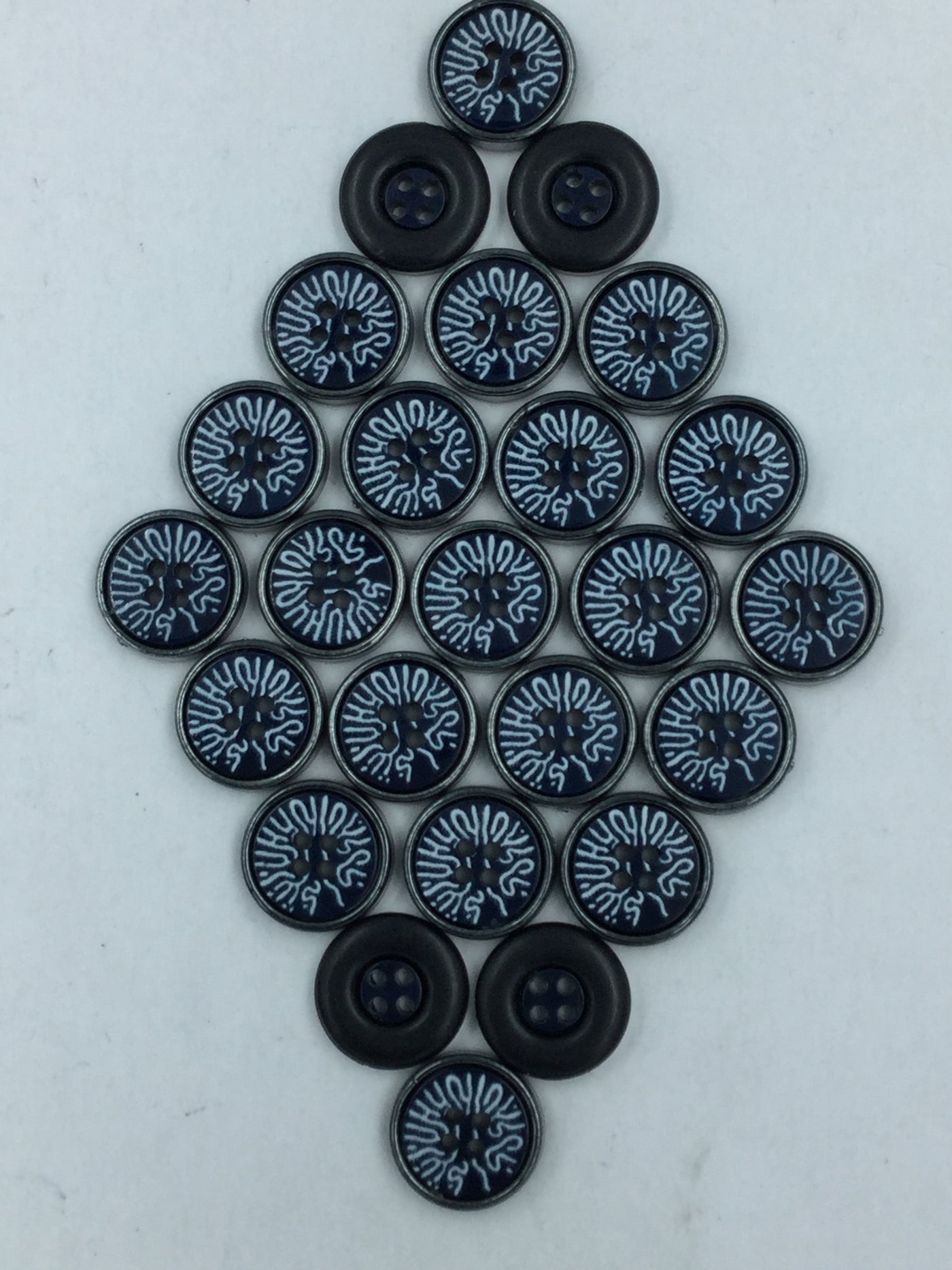 Black 4 Hole Plastic Buttons For Shirt