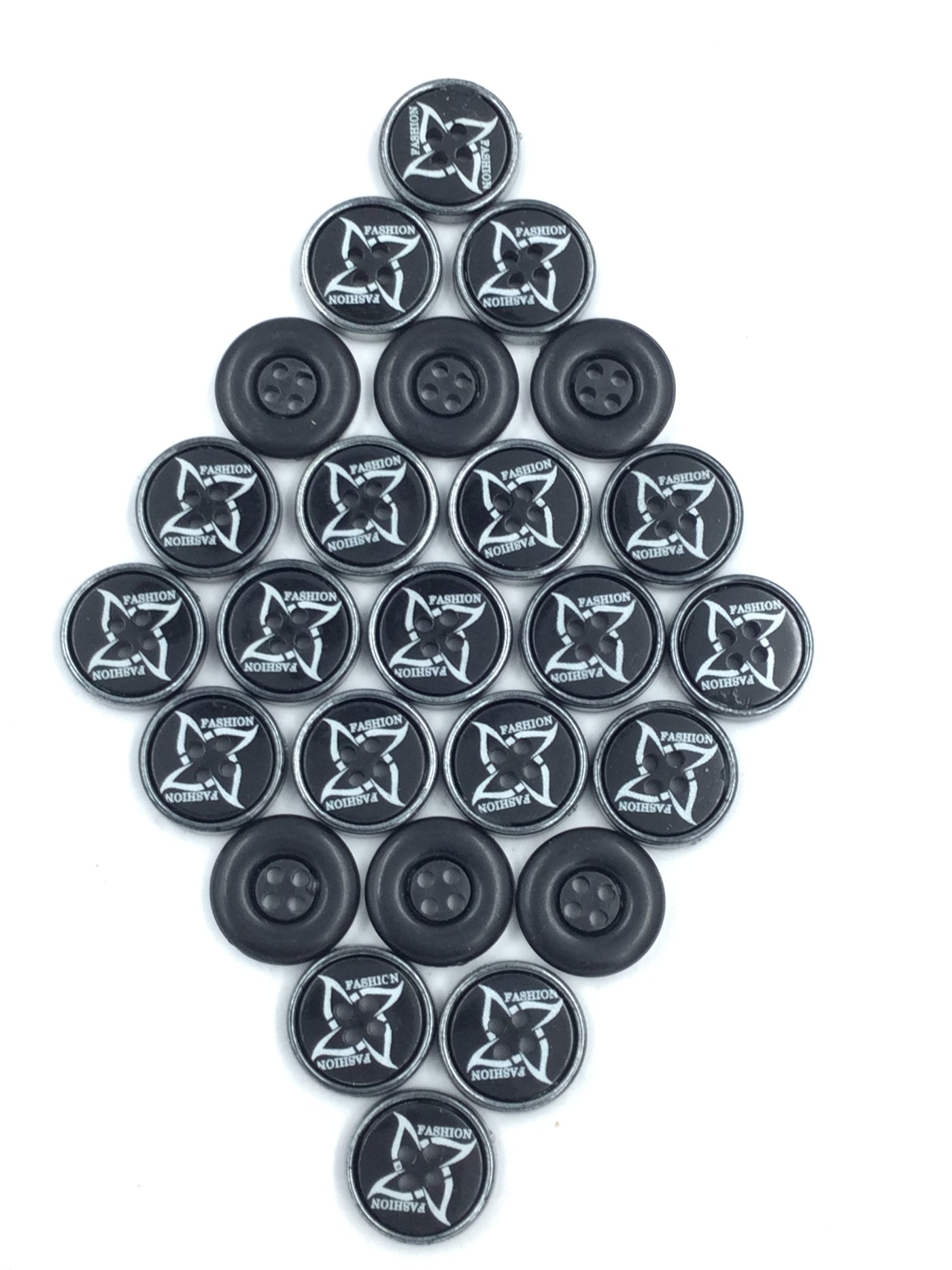 Black 4 Hole Plastic Buttons For Shirt