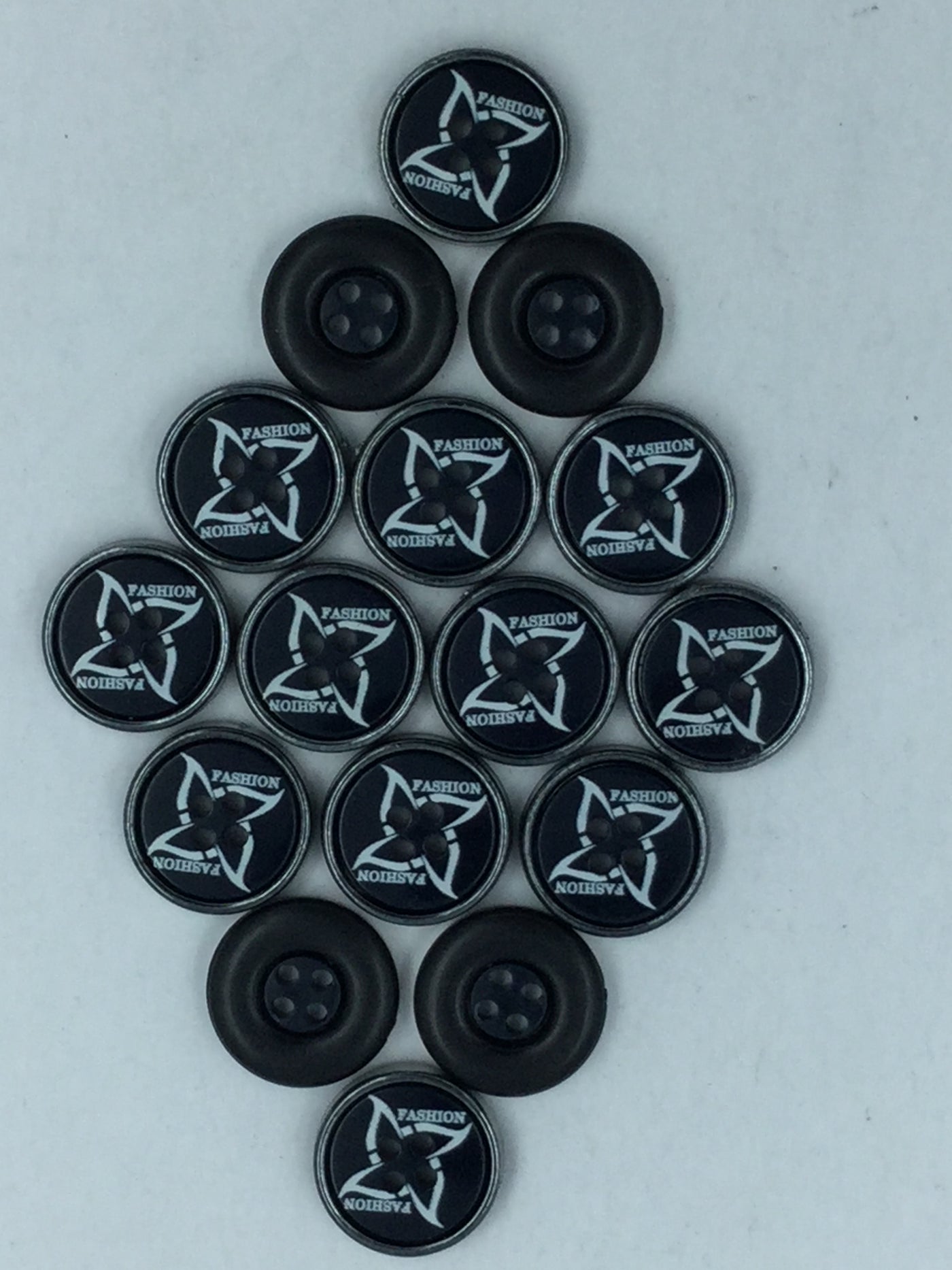 Black 4 Hole Plastic Buttons For Shirt