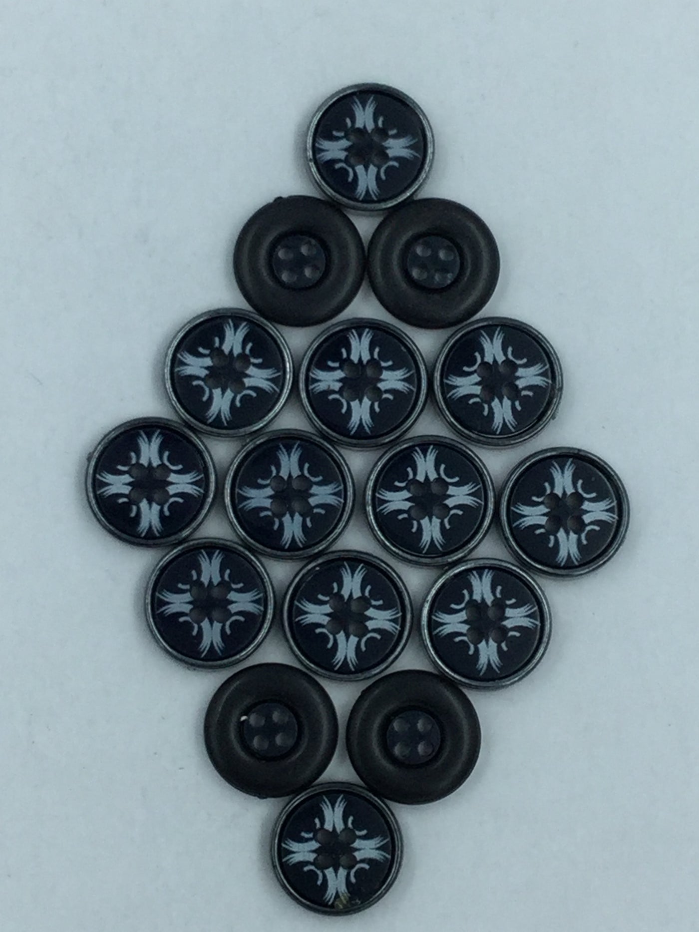 Black 4-Hole Plastic Shirt Button