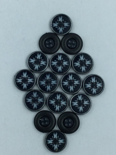 Black 4-Hole Plastic Shirt Button