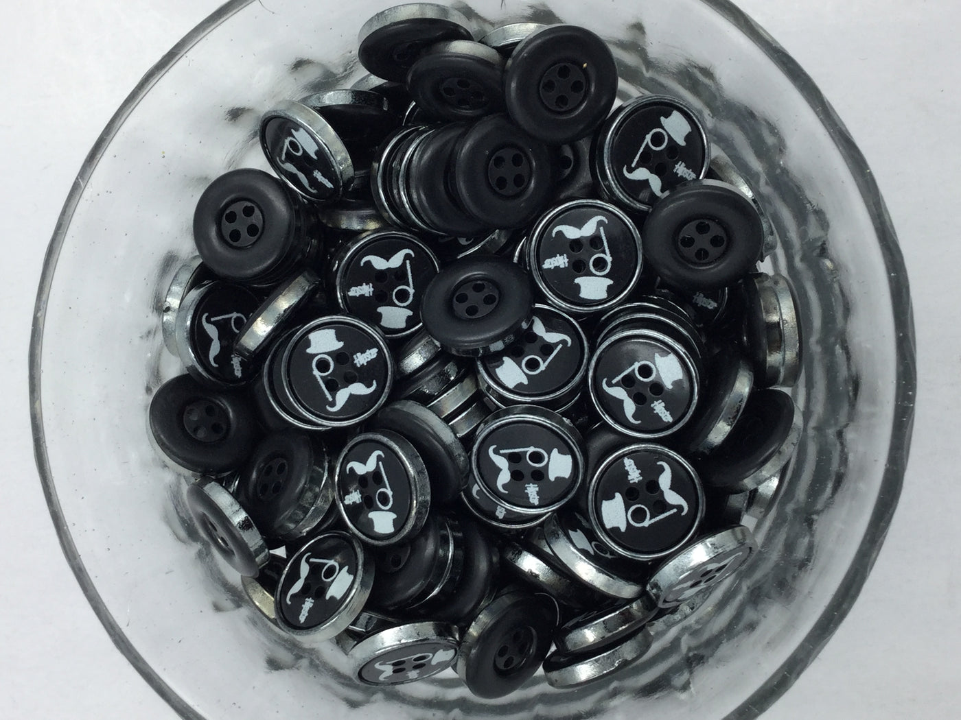 Black 4 Hole Plastic Buttons For Shirt