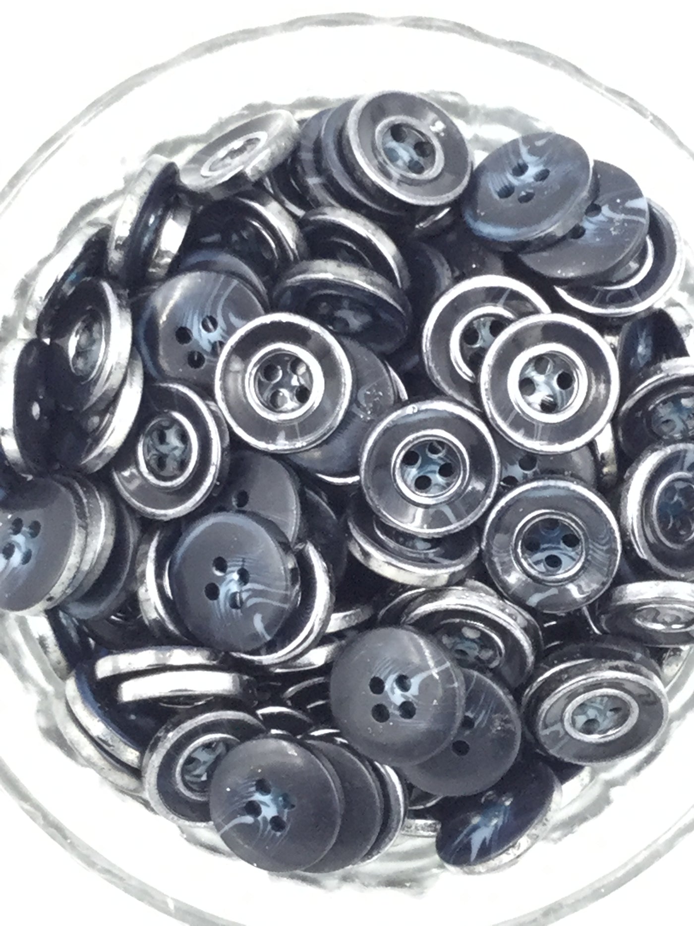 Silver line 4 Hole Plastic Buttons For Shirt