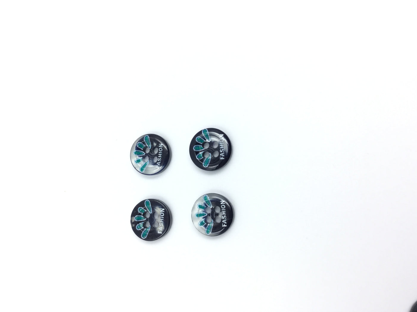 Black 4 Hole Plastic Buttons