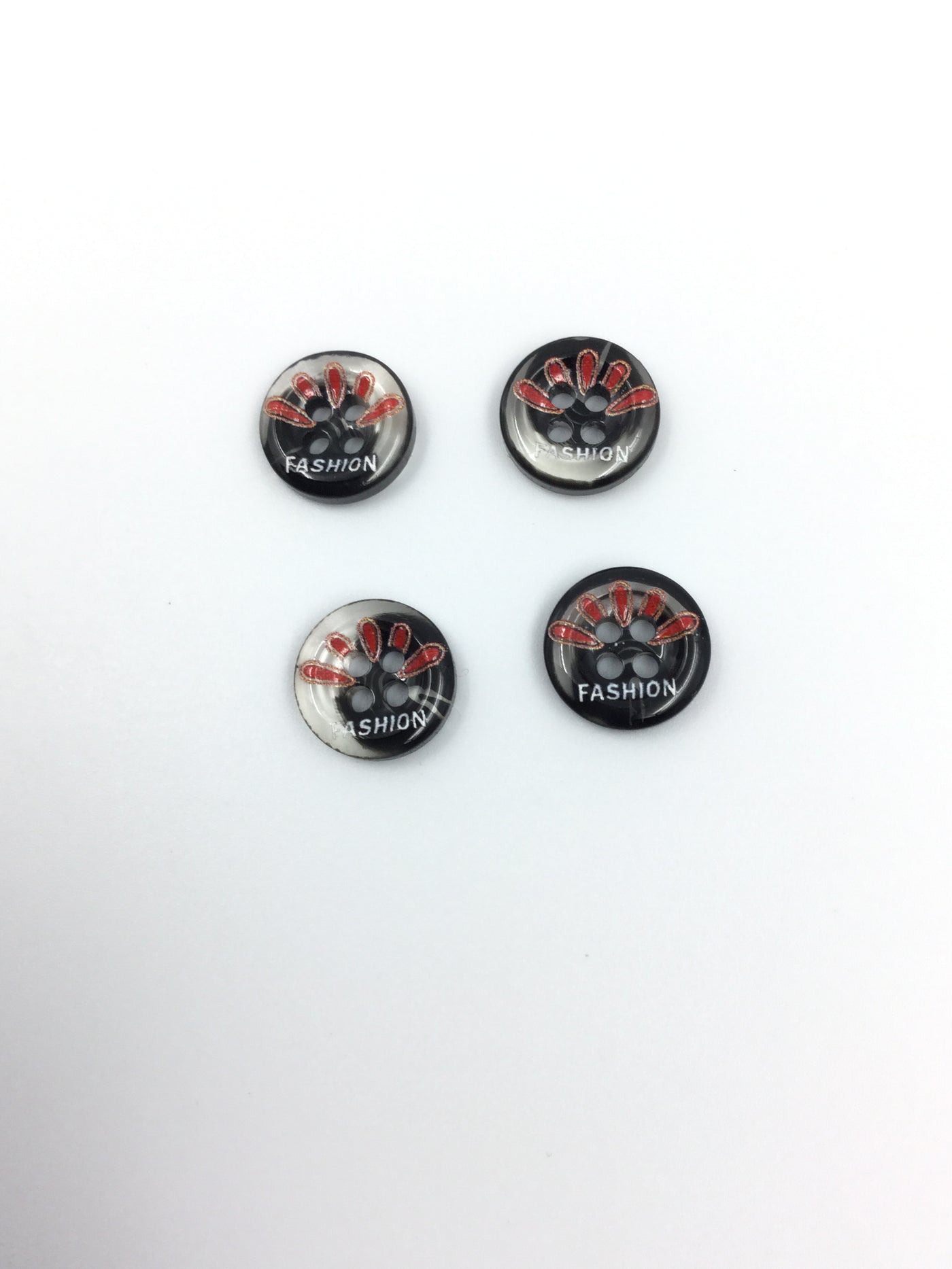 Black & Beige 4 Hole Buttons