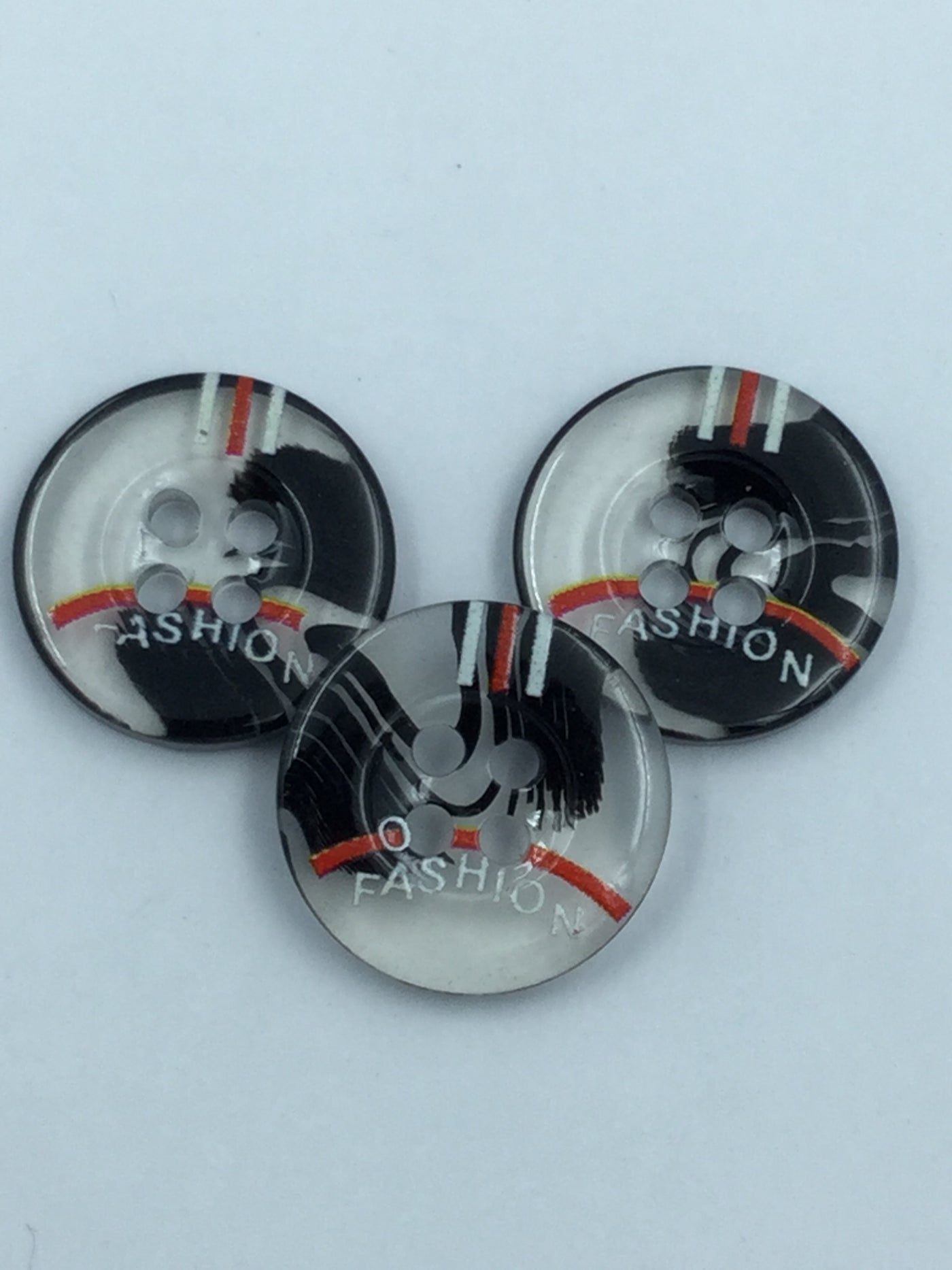 Black and White 4 hole Plastic Buttons