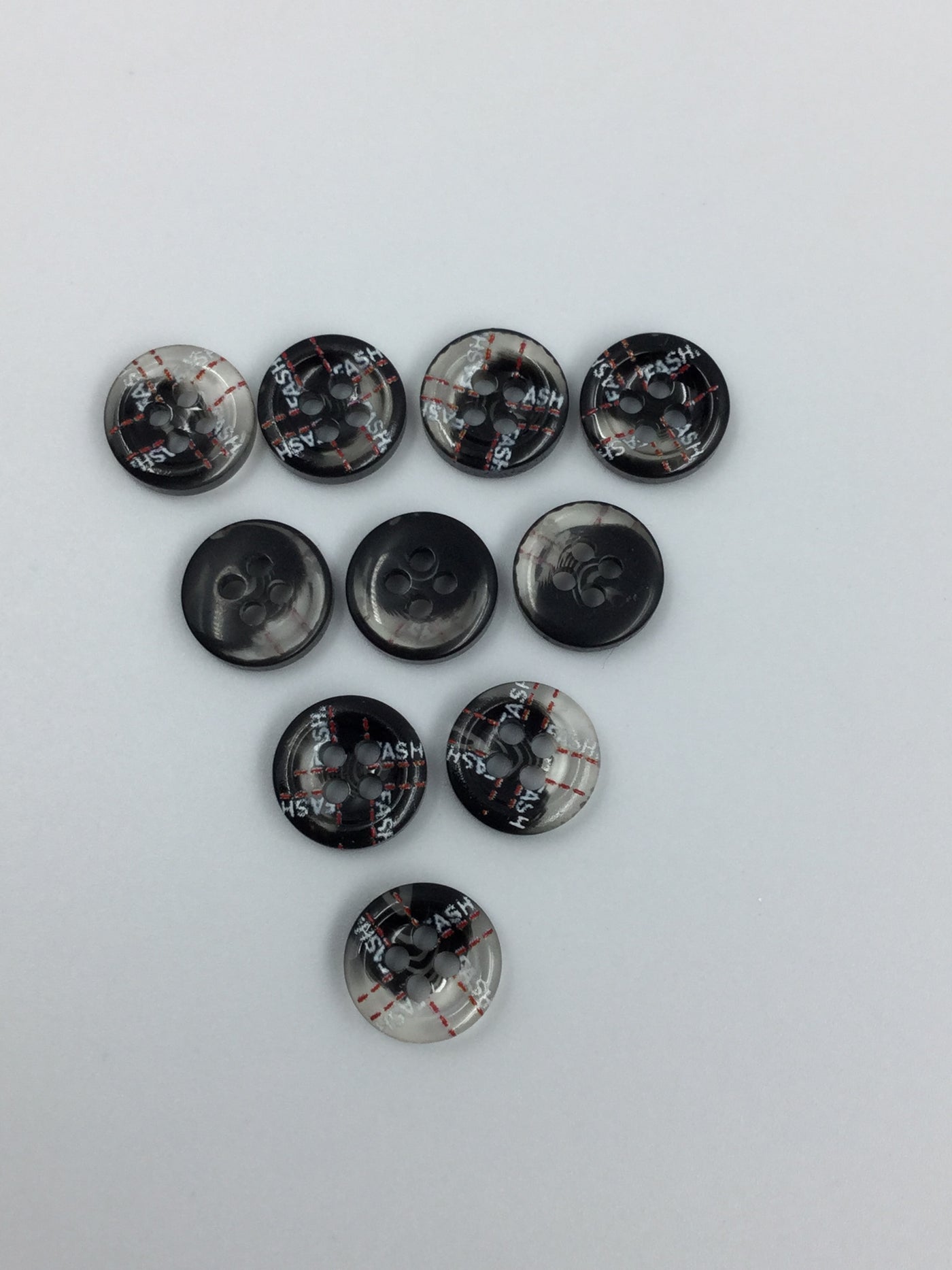 Black and Beige 4 Hole Plastic Buttons