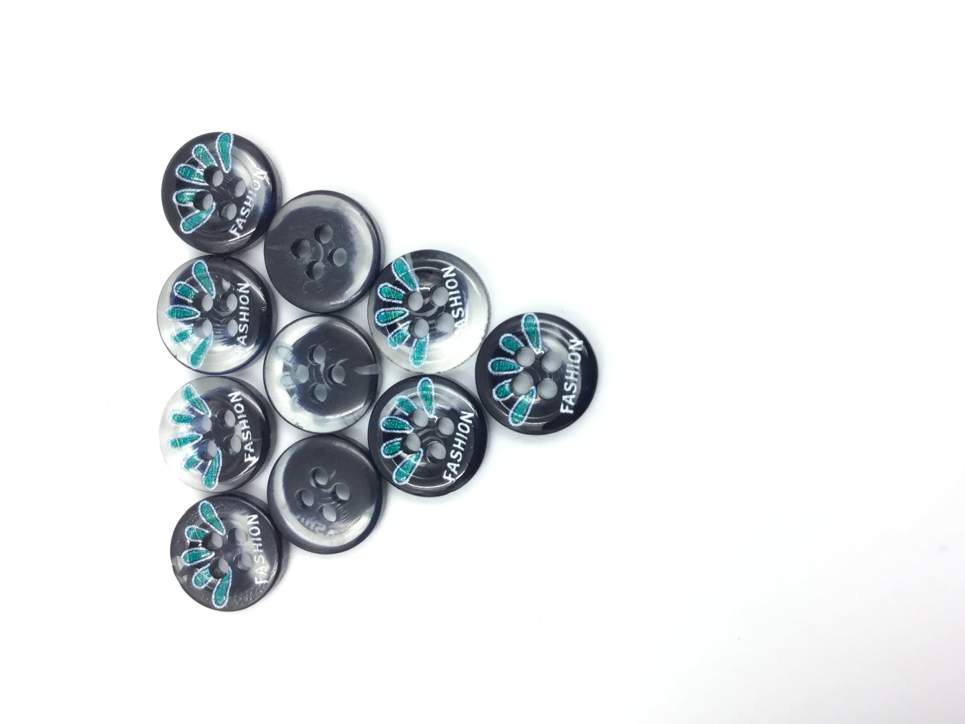 Black & White 4 Hole Plastic Buttons