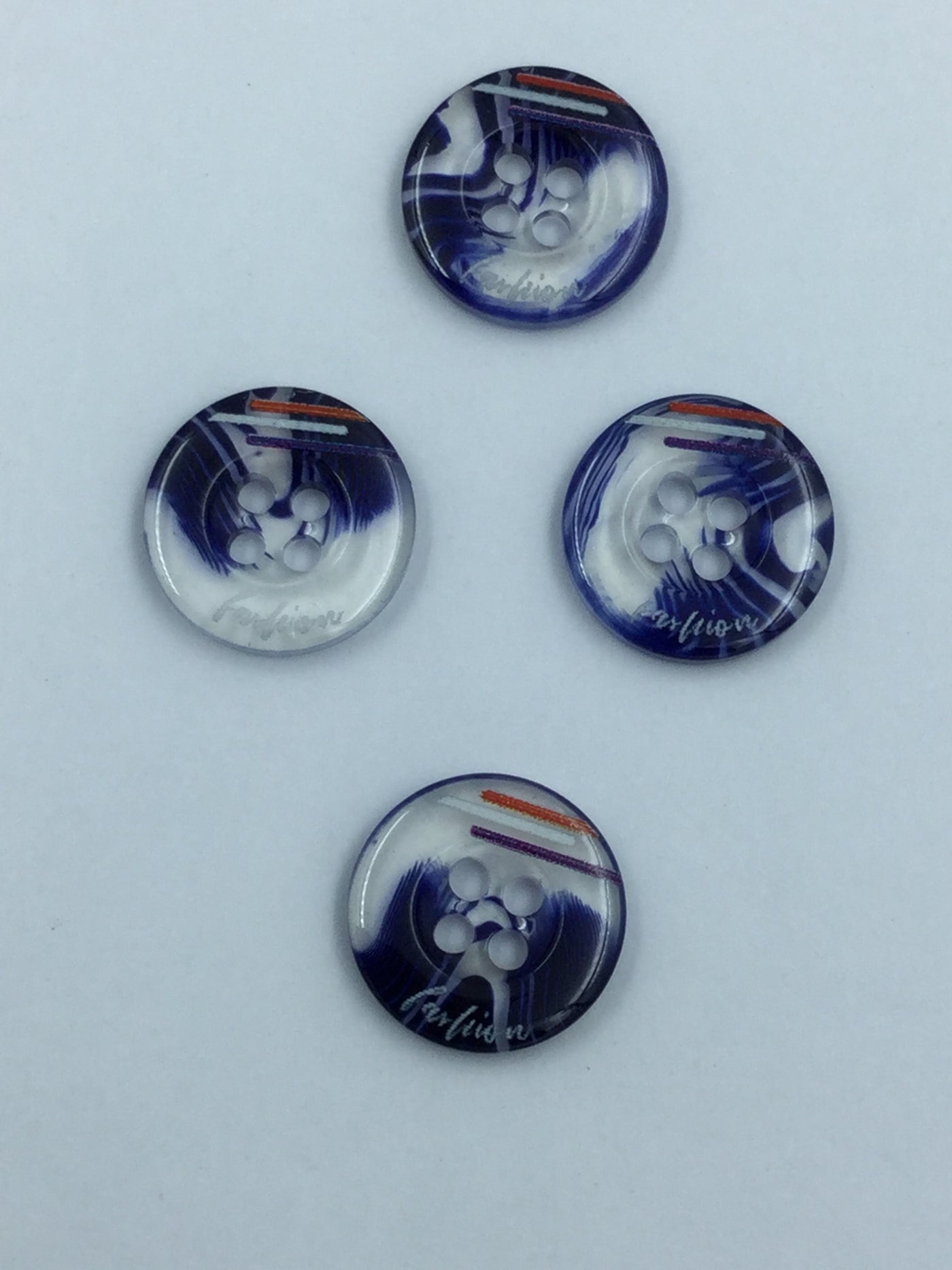 Blue 4 hole Plastic Buttons