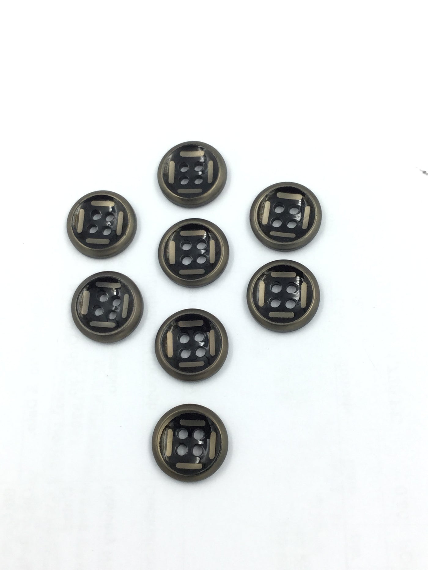 Black 4-Hole Circular Plastic Shirt Buttons