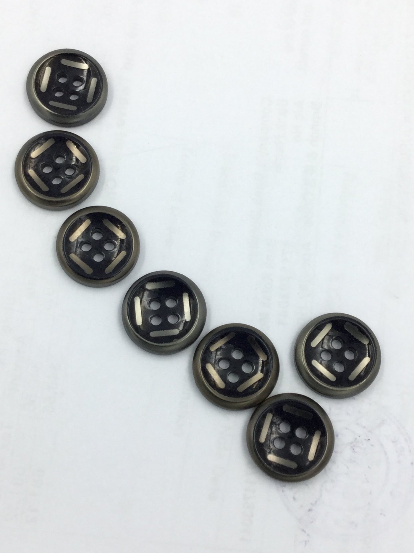 Black With Different Line 4 Hole Shirt Button