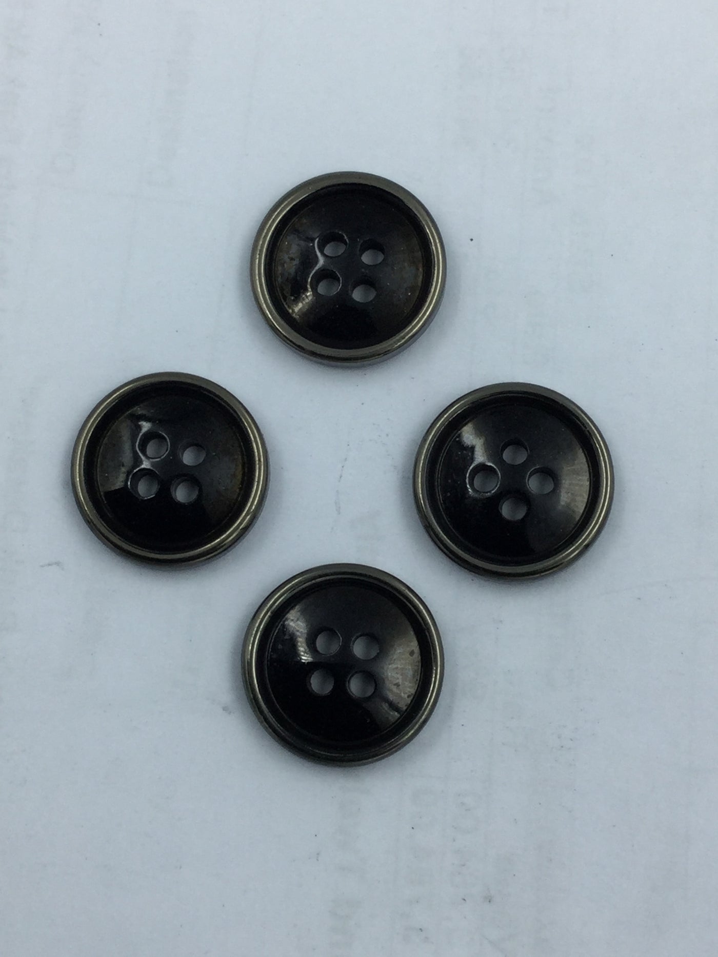 Black 4-Hole Circular Shirt Buttons