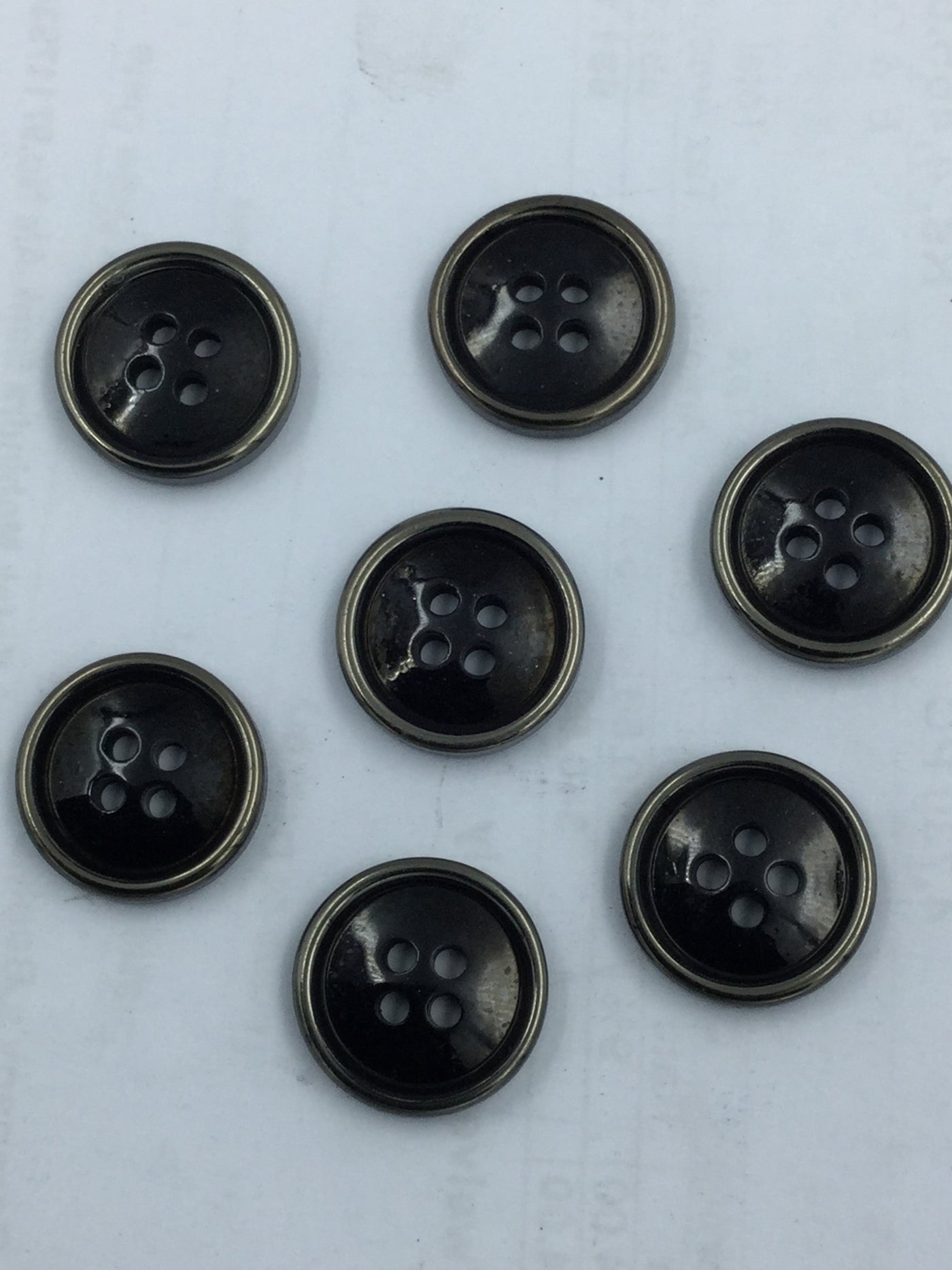 Black 4-Hole Circular Shirt Buttons