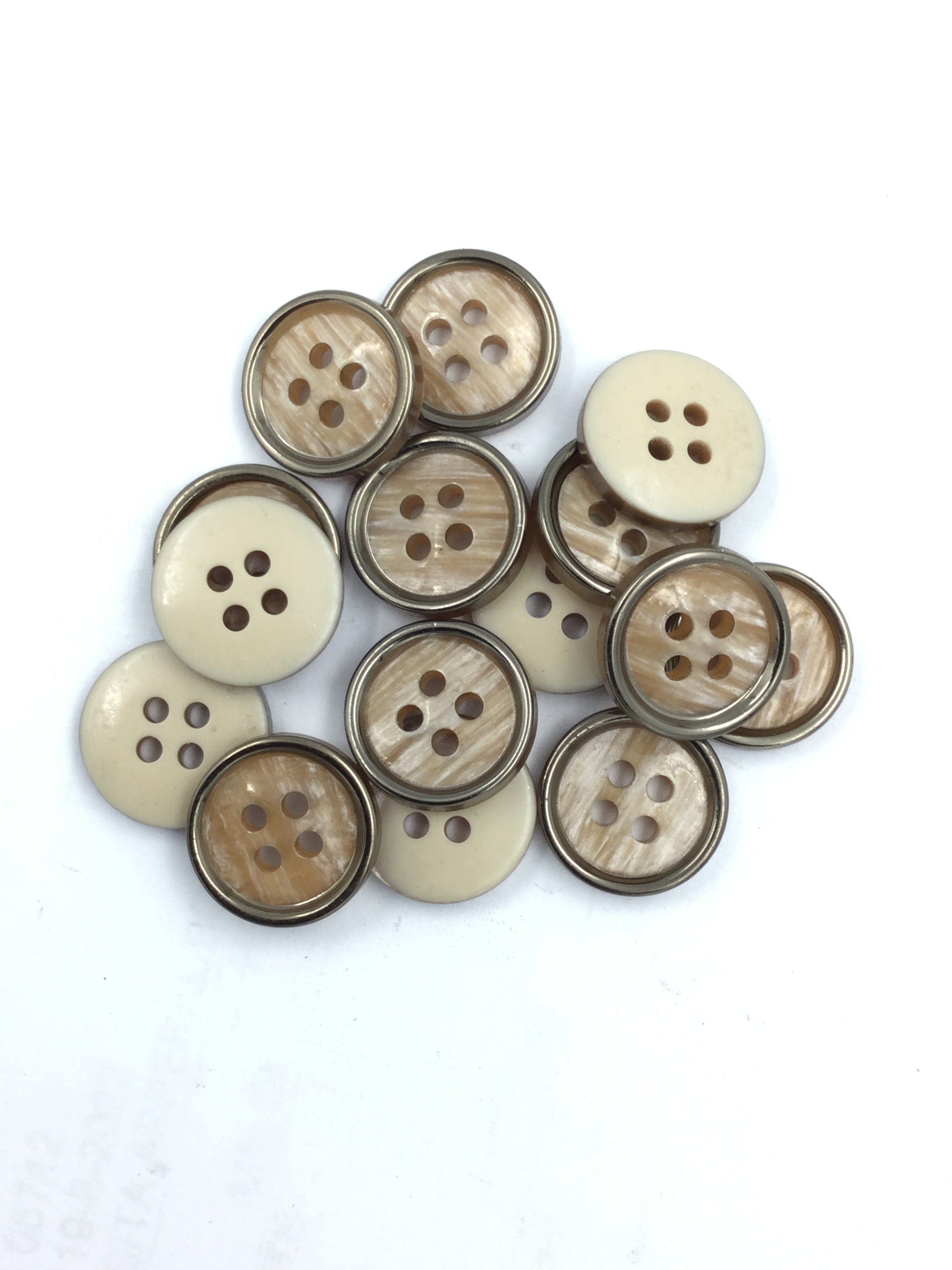 4 Shoulder Buttons Light Brown 4 Hole Shirt Button