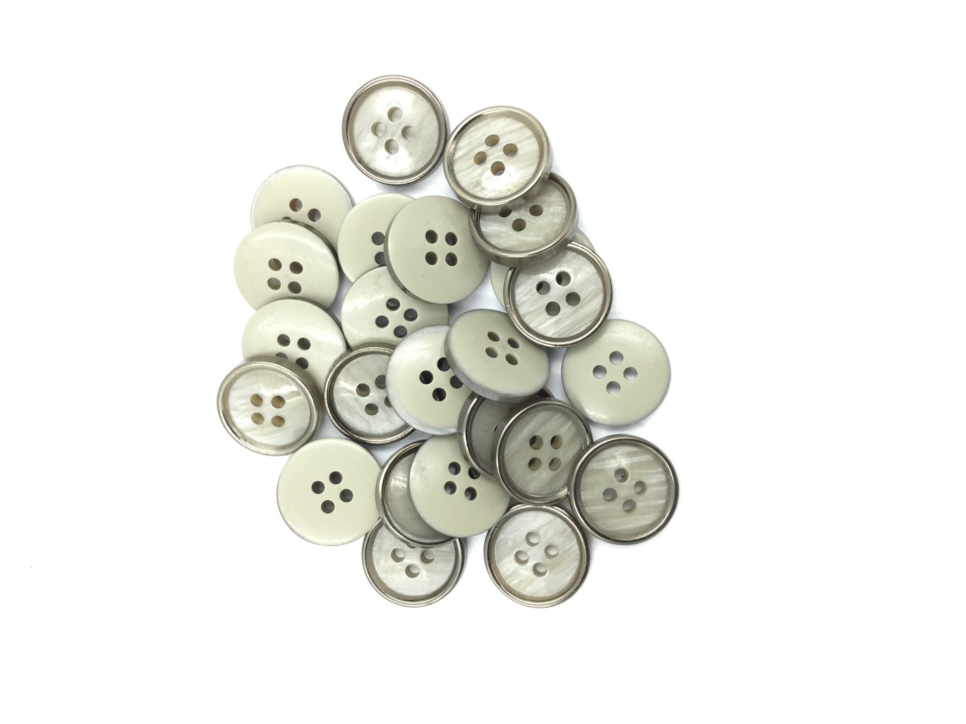 Off-White 4-Hole Circular Plastic Shirt Buttons