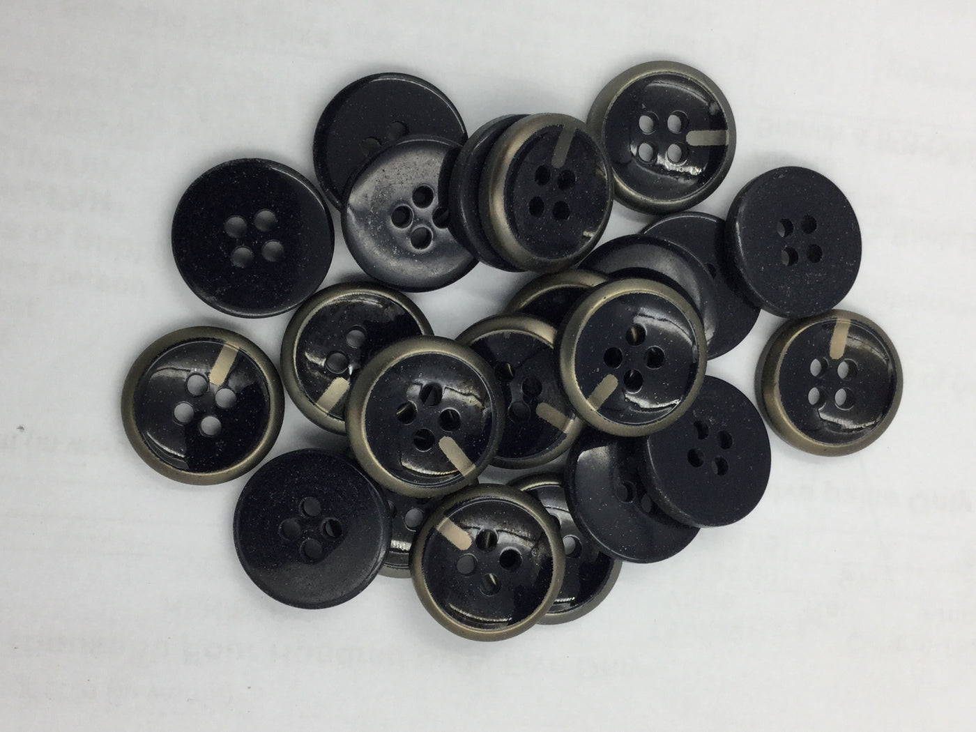 Black Circular Plastic Shirt Buttons