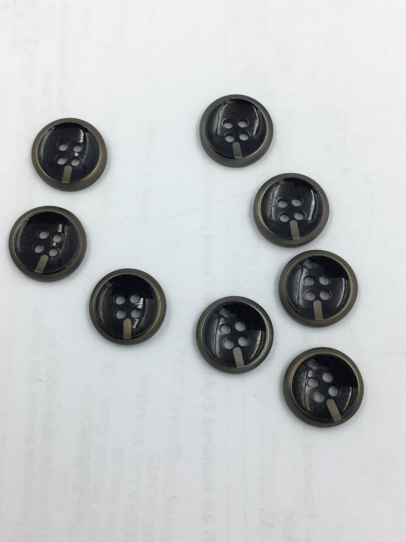 Black Circular Plastic Shirt Buttons