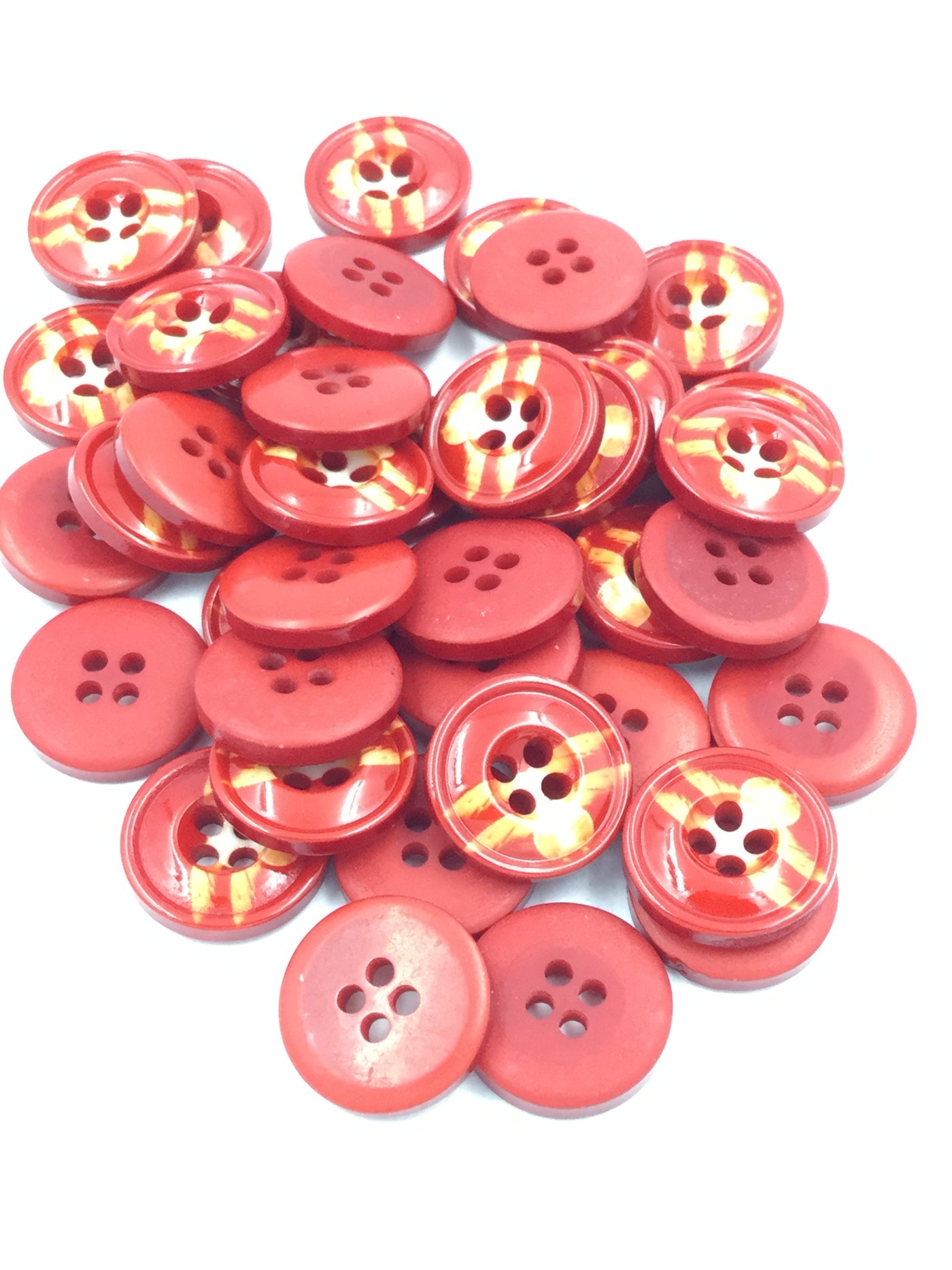 Orange Hole Plastic Buttons