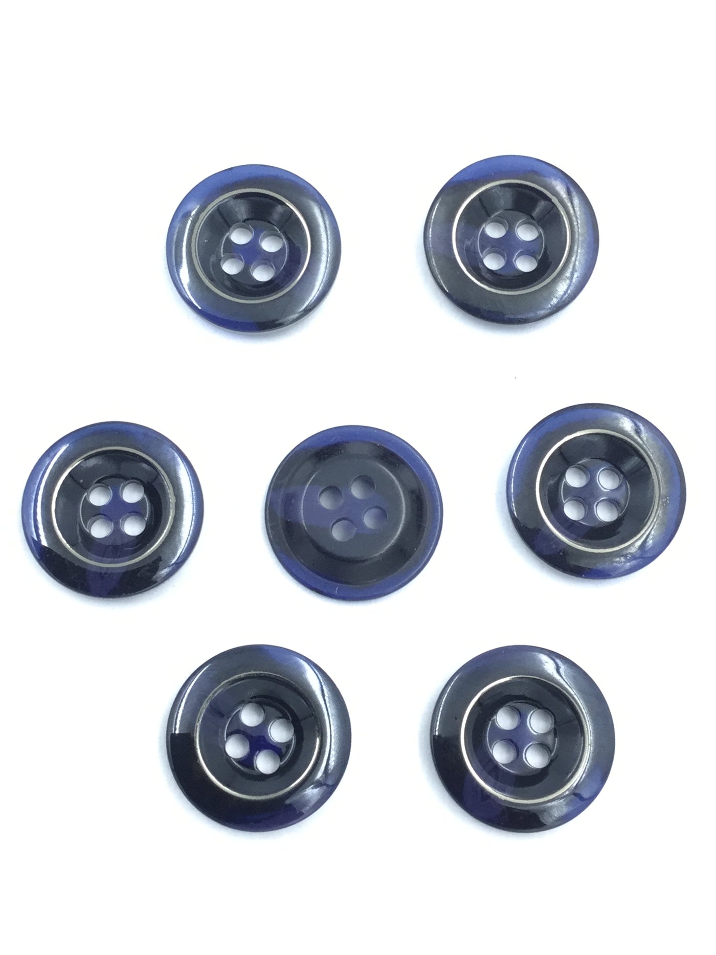 Dark Blue 4-Hole Circular Plastic Shirt Buttons