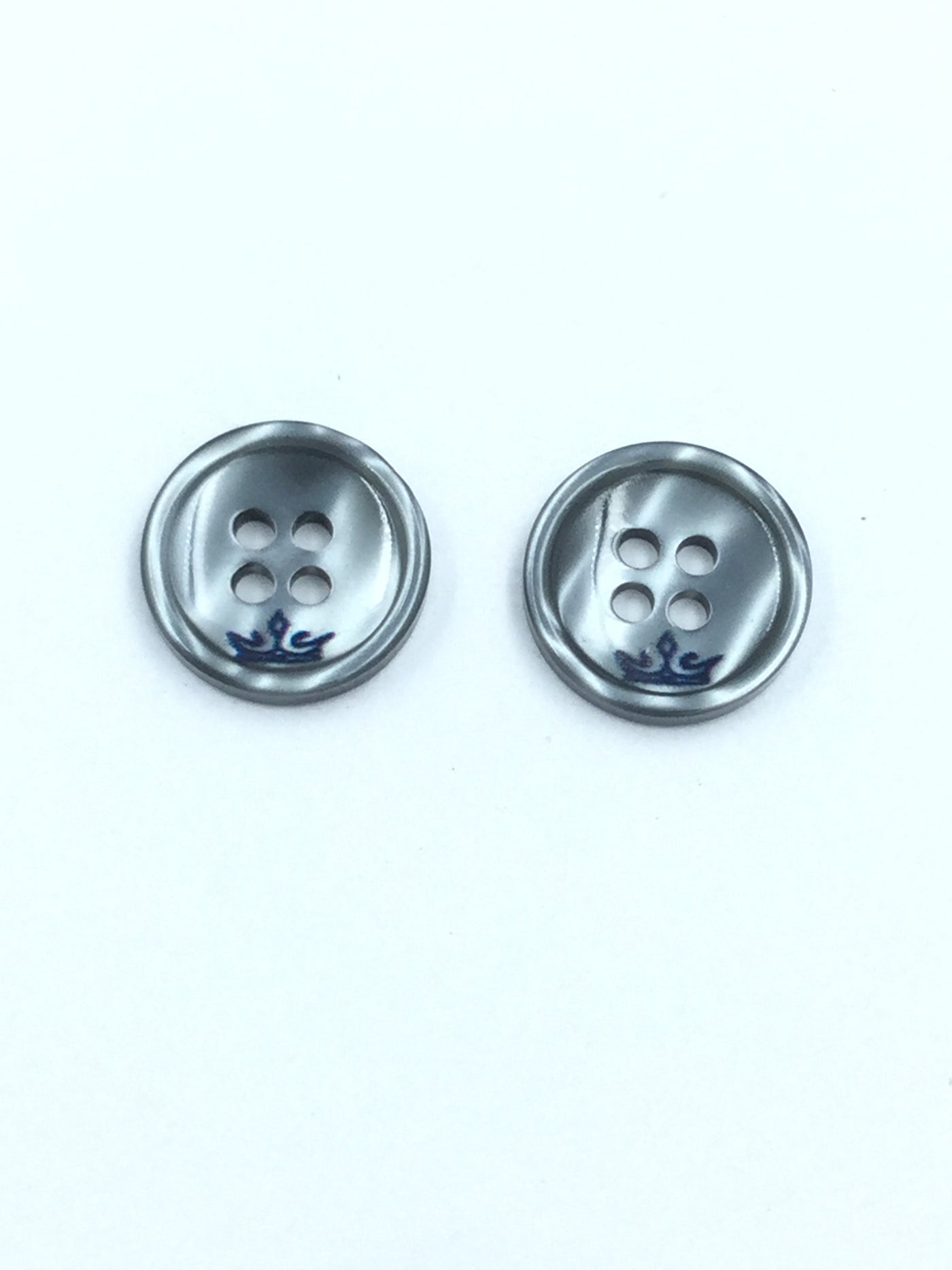 Grey Shiny 4 Hole Shirt Button