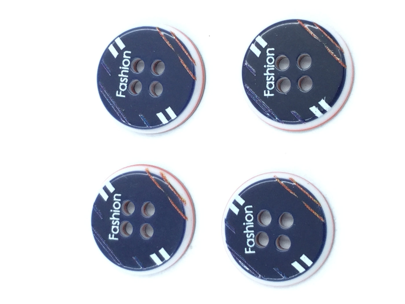 Blue 4-Hole Circular Plastic Shirt Buttons