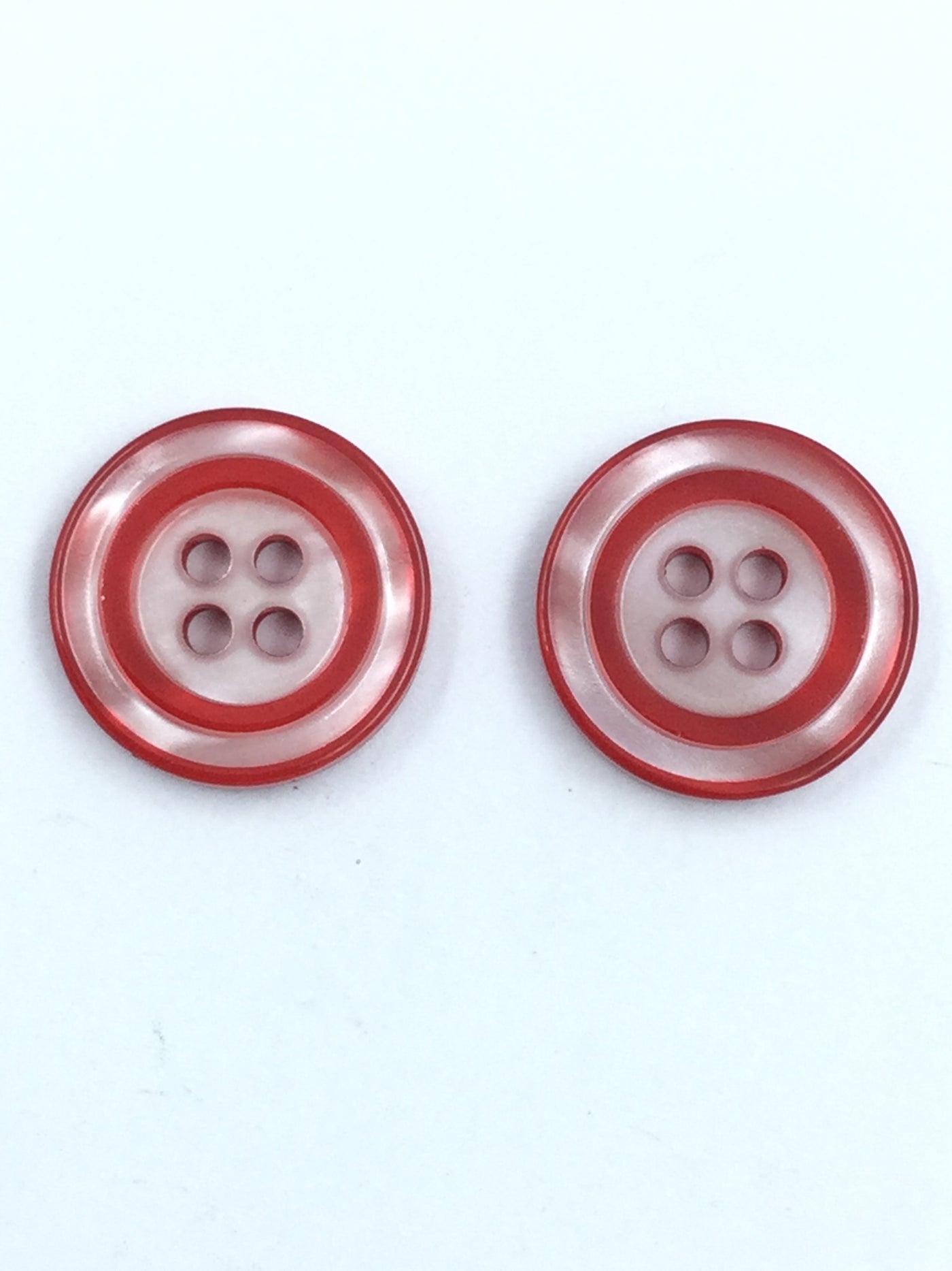 Shiny With Double Red Line  4 Hole Shirt Button