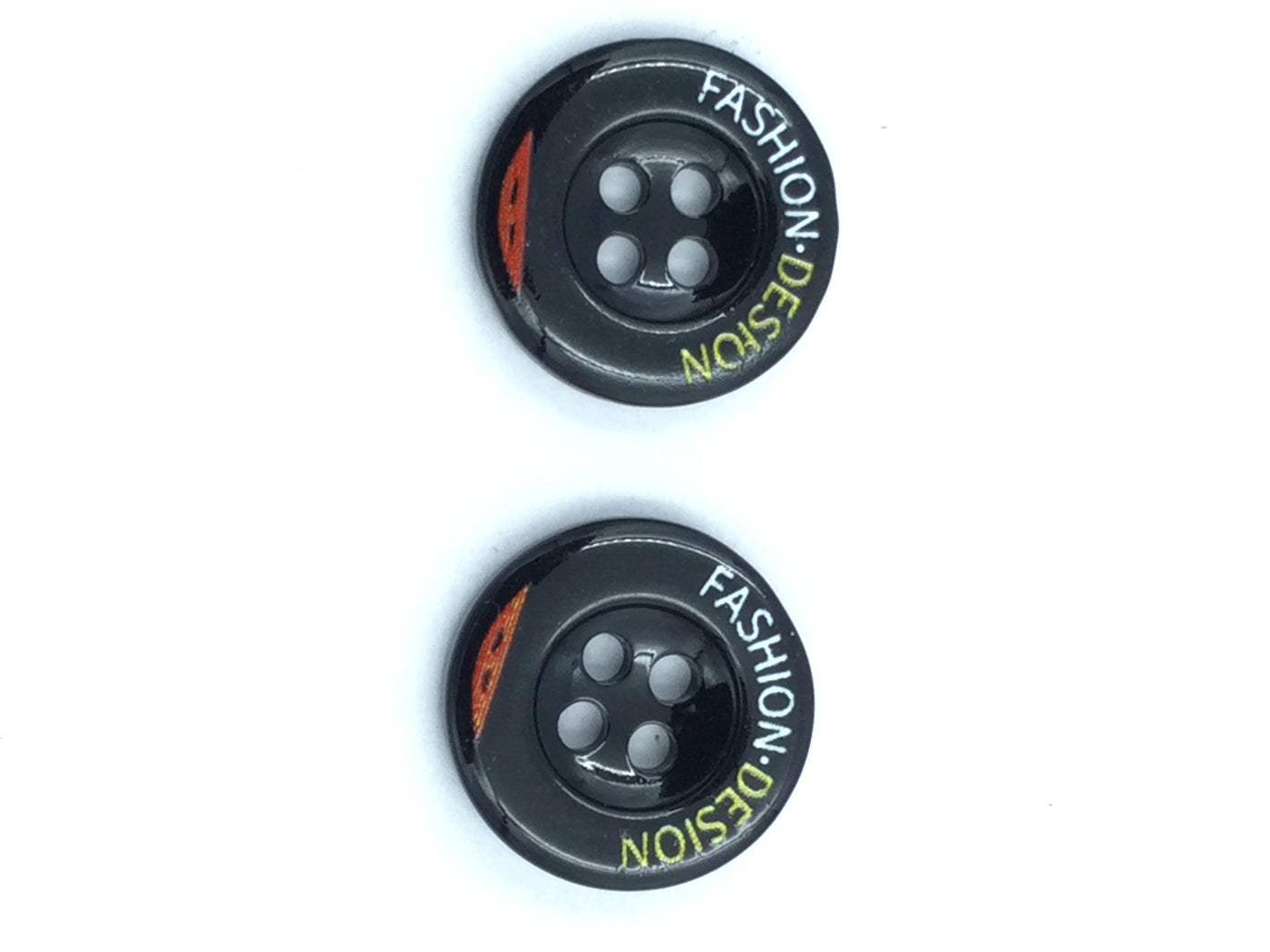 Black With Design Plastic Buttons