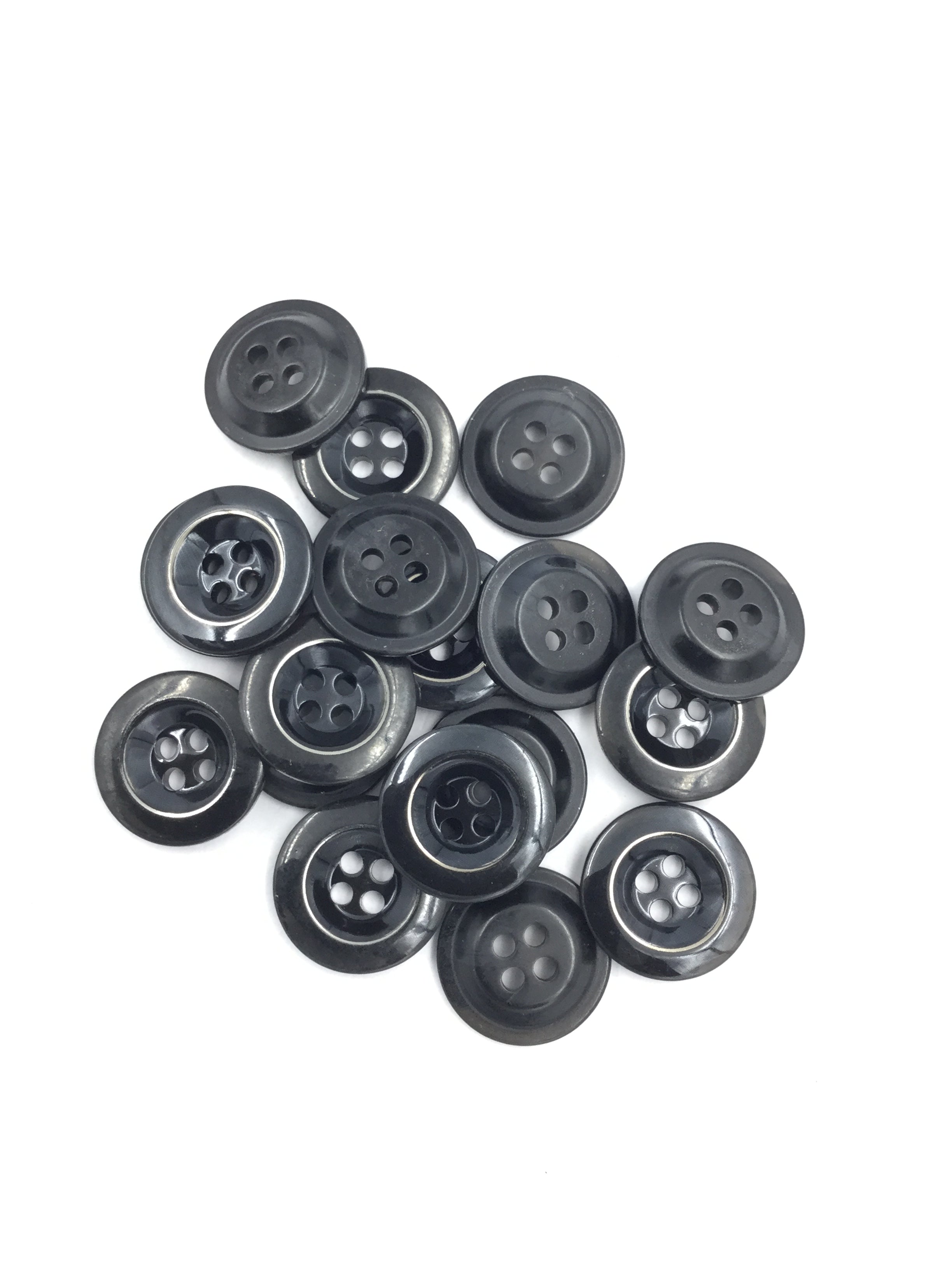 Black 4 Hole Plastic Buttons