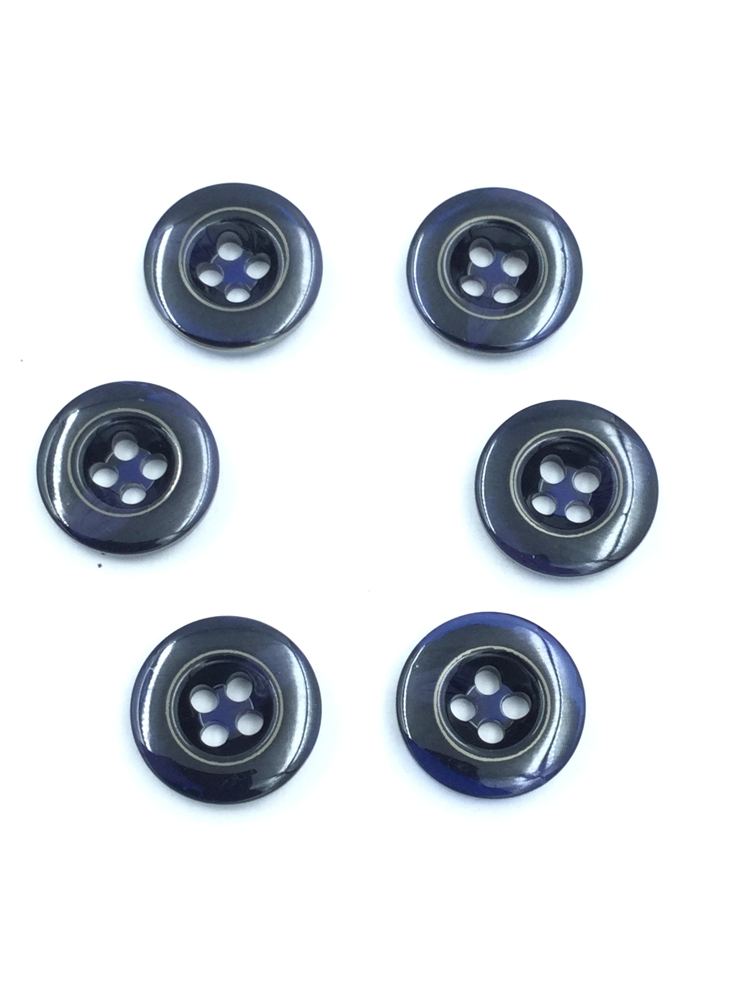 4 Shoulder Buttons Blue 4 hole shirt button