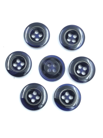 Blue 4 hole Shirt Button