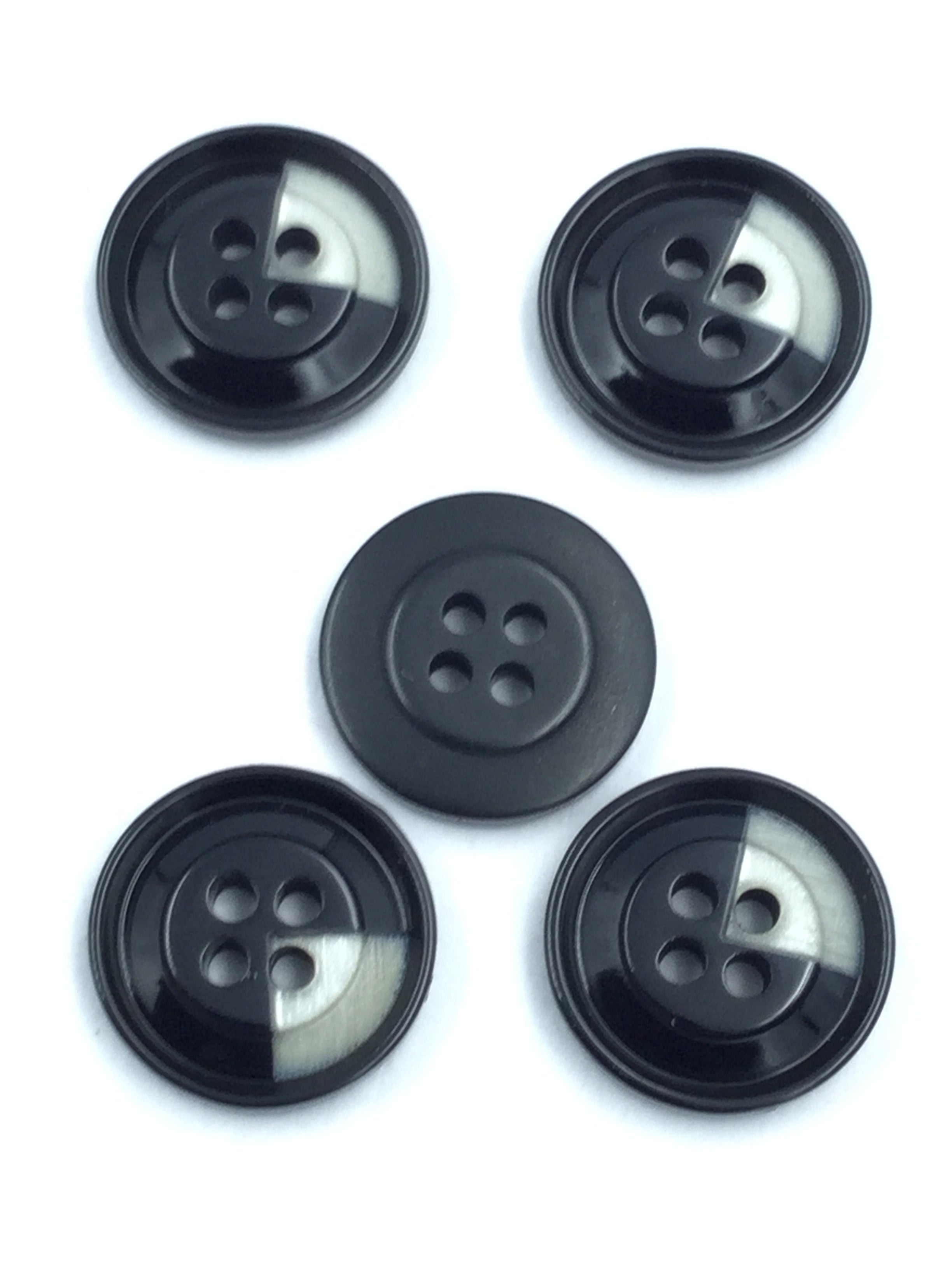 4 Shoulder Buttons Black 4 hole Shirt Button
