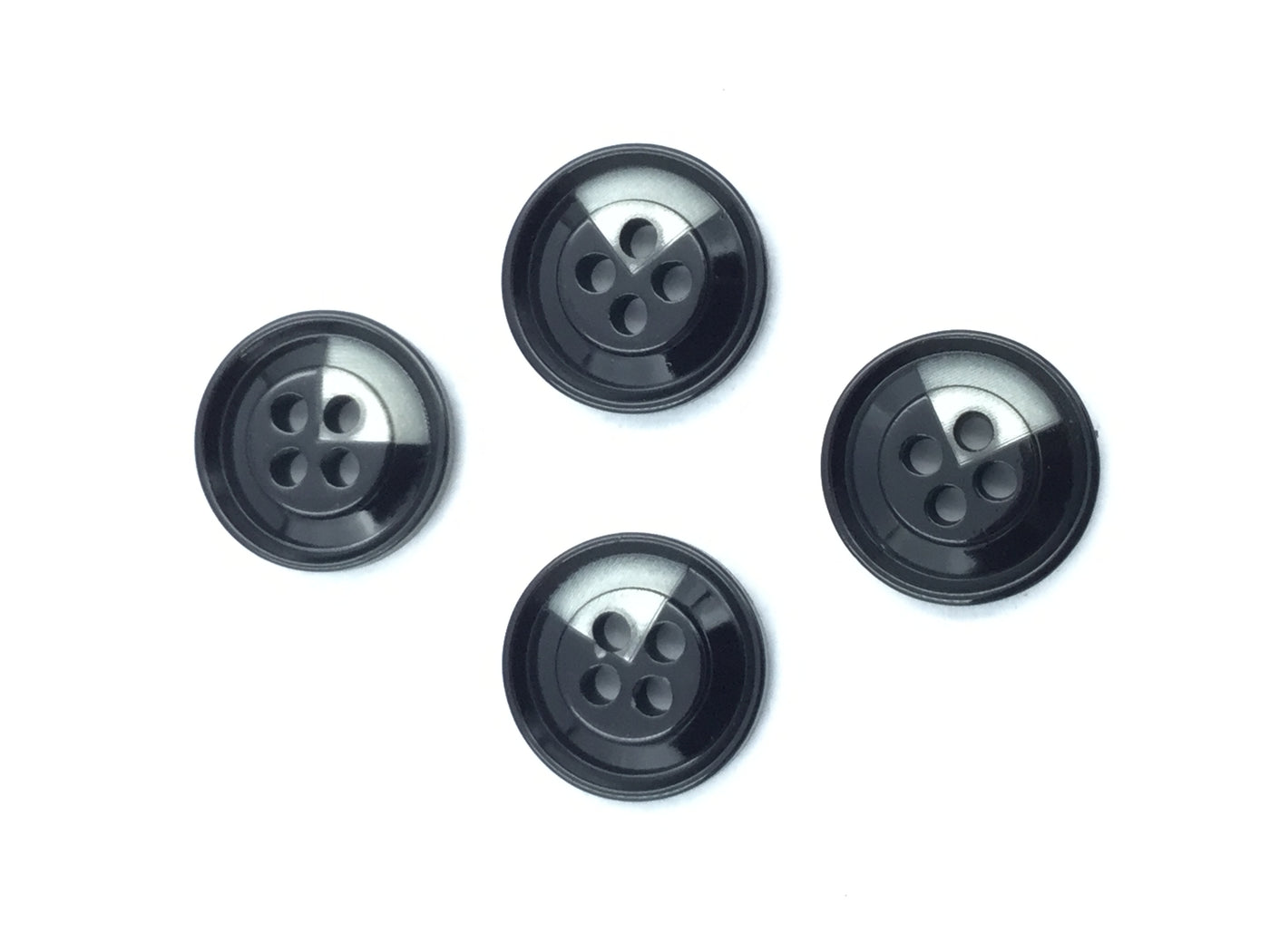 Black Plastic 4 Hole Buttons For Shirt