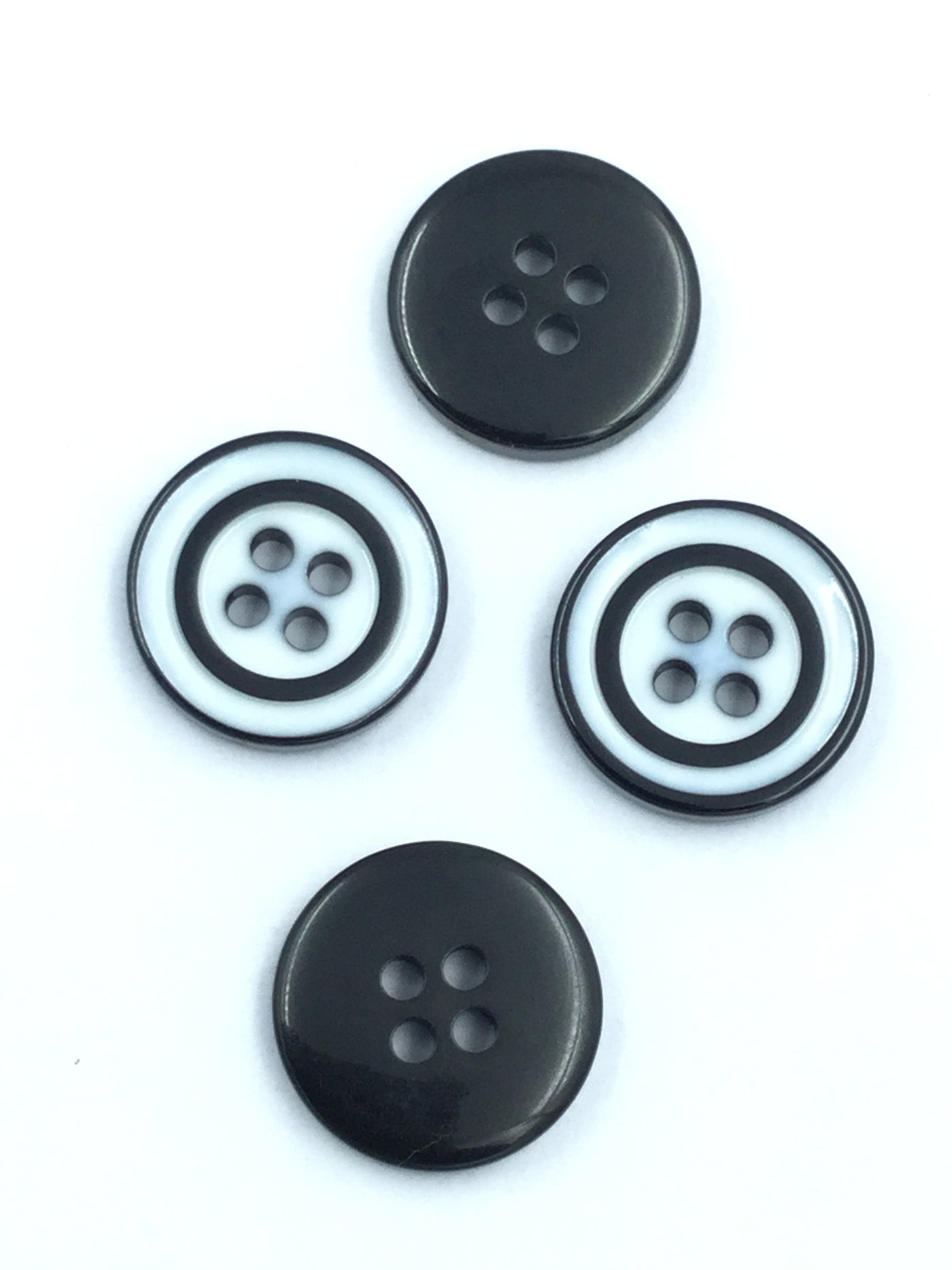 Blue & White 4 hole Plastic Buttons