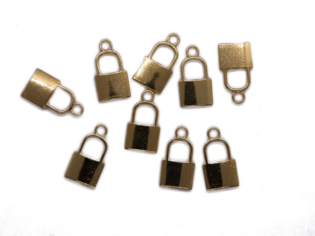 Golden Lock Metal Charms