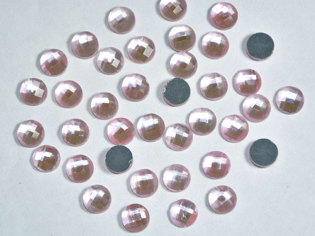 Light Pink Circular Glass Stones 2