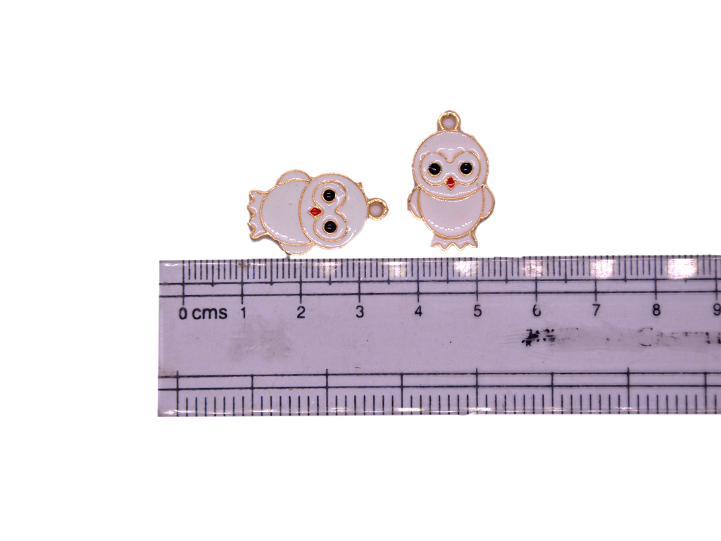 White Owl Metal Charms