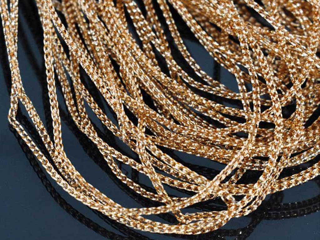 Golden Metallic Braided Zari Threads