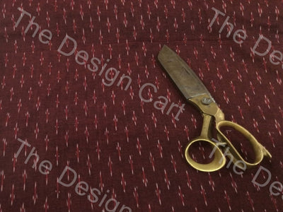brown-maroon-pixel-stars-design-cotton-ikat-fabric