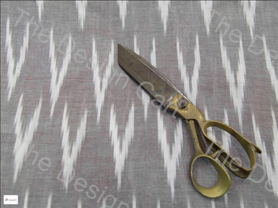 Gray White Down Arrows Design Cotton Ikat Fabric - The Design Cart (606967693346)