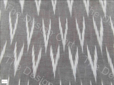 Gray White Down Arrows Design Cotton Ikat Fabric (606967693346)