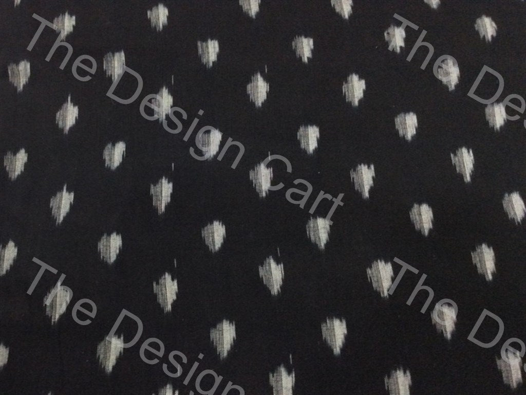 black-gray-fading-leaf-design-cotton-ikat-fabric