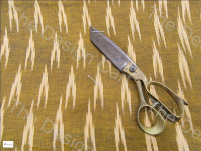 yellow-peach-inclined-arrows-design-cotton-ikat-fabric
