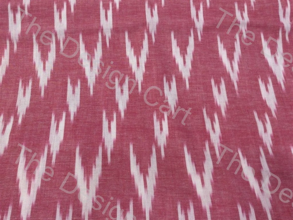 Light Maroon White Down Inclined Arrows Design Cotton Ikat Fabric (614399180834)