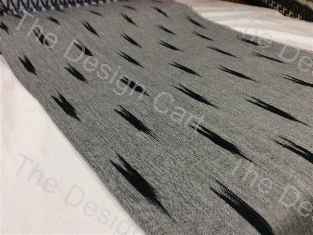 Grey Black Down Arrow Design Cotton Ikat Fabric (598598647842)
