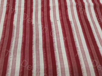 Red White Stripes Design Cotton Ikat Fabric (1374834917410)