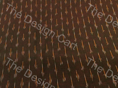 brown-pixel-lily-design-cotton-ikat-fabric