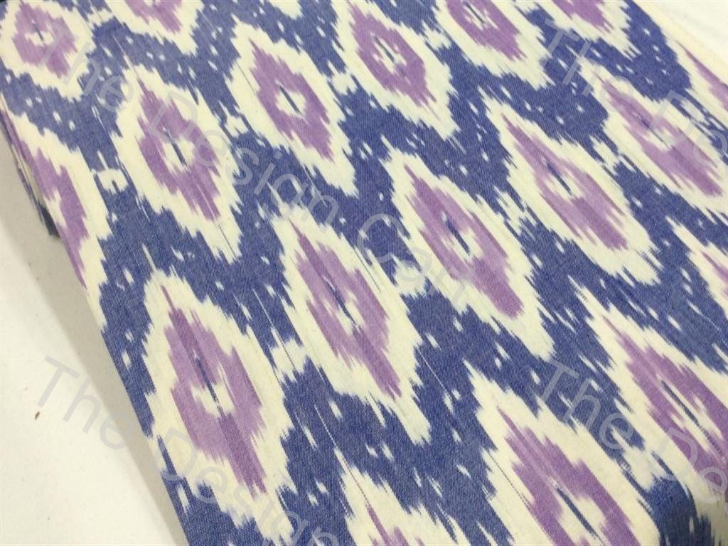 Purple Blue Hive Design Cotton Ikat Fabric (630107078690)