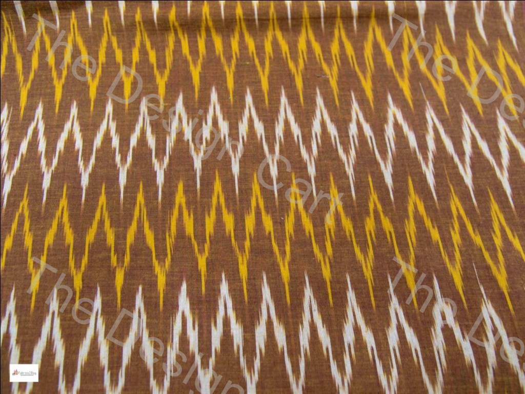 orange-white-zig-zag-design-cotton-ikat-fabric